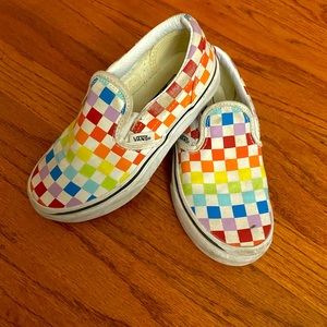 Cute Vans sneaker slip-ons! Rainbow! Adorable!